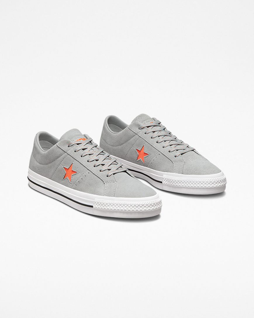 Tenis Skate Converse One Star Pro Feminino Cinzentas Laranja Branco | PT Q05340P